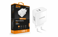 Chytrá síťová nabíječka ALIGATOR Power Delivery 20W, USB-C, bílá