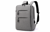 DeTech Batoh pro notebook Power Backpack BP-03, 15.6", šedá Praktický batoh s mnoha přihrádkami a externím výstupem USB pro nabíjení dalšího příslušenství