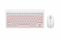 DeTech Set klávesnice s myší IK6620 EN - růžová Set bezdrátové klávesnice v anglickém rozpoložení s myší IK6620 v růžové barvě