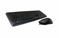 C-TECH KBM-102 klávesnice s myší C-TECH klávesnice s myší, drátová kombo sada slim provedení, klávesnice s technologií pro minimální namáhání kloubů, myš s optickým senzorem a ergonomickým tvarem. Ro