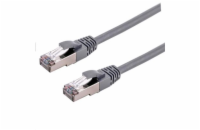 Kabel C-TECH patchcord Cat6a, S/FTP, šedý, 2m