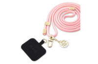 Guess Crossbody Popruh Cord 4G Charm Gold/Pink Guess popruh z vysoce kvalitního nylonu a univerzálním upevněním telefonu pod zadní kryt.