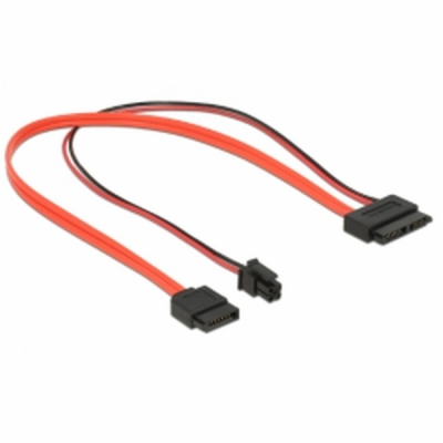 Delock Cable SATA 6 Gb/s 7 pin receptacle + 4 pin power p...