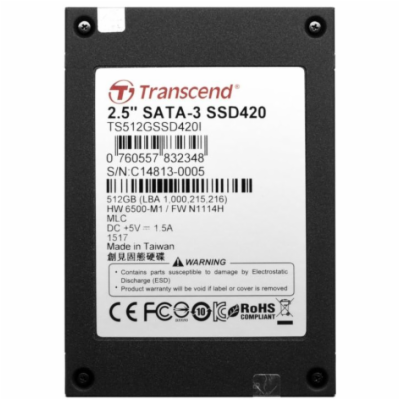 TRANSCEND SSD420I 512GB Industrial SSD disk2.5" SATA3, ML...