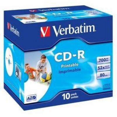 VERBATIM CD-R80 700MB DLP/ 52x/ printable/ jewel/ 10pack