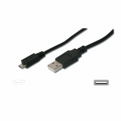 Digitus USB 2.0 kabel USB A samec na USB micro B samec, 2...