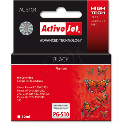 ActiveJet inkoust Canon PG-510 Black ref., 12 ml, AC-510