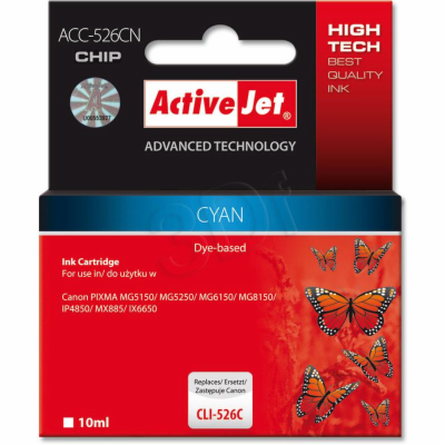 ActiveJet inkoust Canon CLI-526C, 10 ml,  new    ACC-526C