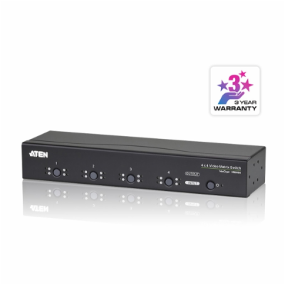 ATEN VM0404-AT-G 4X4 Video Matrix Switch + Audio W/EU ADP