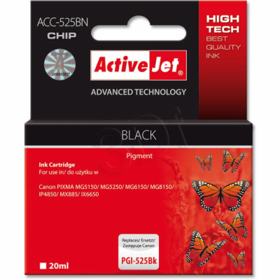 ActiveJet inkoust Canon PGI-525BK, 20 ml,  new (WITH CHIP...