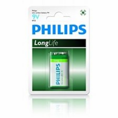 Philips baterie 9V LongLife zinkochloridová - 1ks, blister