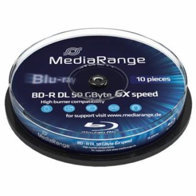 MEDIARANGE BD-R BLU-RAY 50GB 6x Dual Layer spindl 10ks In...
