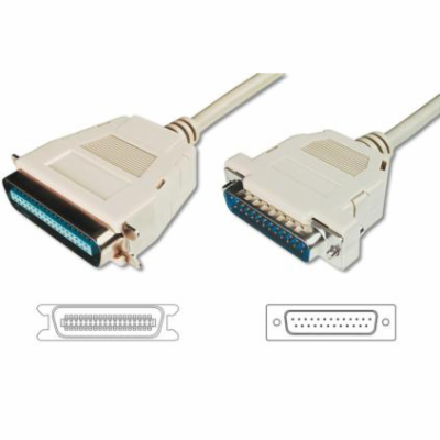Digitus kabel pro tiskárnu DB25 / Centronix36, 3m