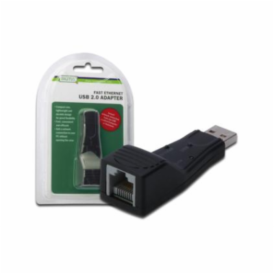 DigitusUSB 2.0 na Fast Ethernet Adapter, 1, RJ 45, USB-Ma...