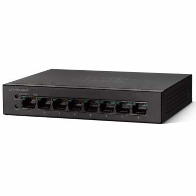 Cisco Switch SF110D-08HP  8x 10/100, 4x PoE port, 32W, un...