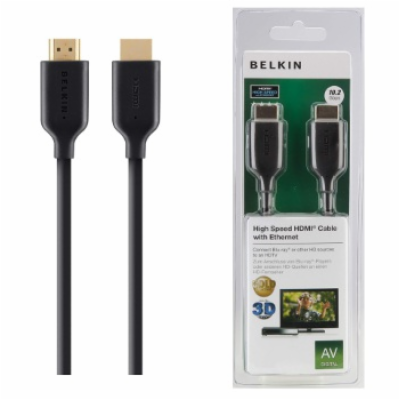 Belkin kabel HDMI HighSpeed 3D s Ethernetem,4K, zlacený - 2m