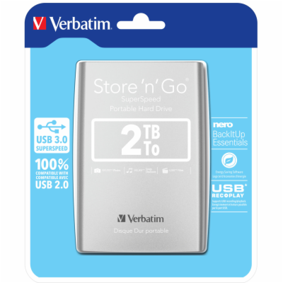 Verbatim Store  n  Go 2TB, USB 3.0, 53189 VERBATIM HDD/ S...