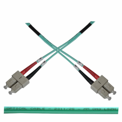 Optický patch kabel duplex SC-SC 50/125 MM 1m OM3