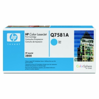 HP color toner, Q7581A, azurový CLJ 3800 originál