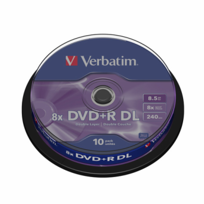 Verbatim DVD+R DL [ cake box 10 | 8.5GB | 8x | matte silv...