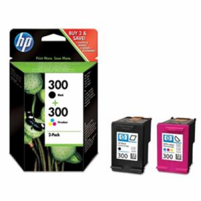 HP 300 Dvojbalení černé/tříbarevné originální inkoustové ...