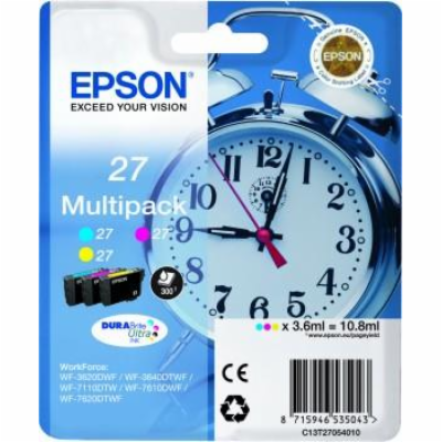 EPSON ink Multipack 3-colour "Budík" 27 DURABrite Ultra Ink