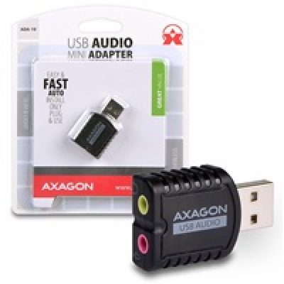AXAGON ADA-10, USB 2.0 - externí zvuková karta MINI, 48kH...
