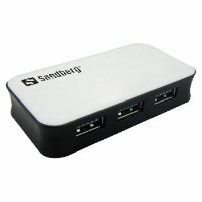 Sandberg USB 3.0 HUB, porty 4, stříbrný
