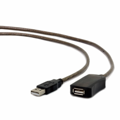 Gembird kabel aktivní prodlužovací USB 2.0 (M-F), 5 m, černý