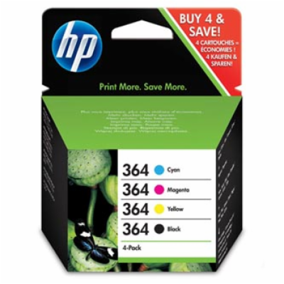 HP 364 Čtyřbalení originálních inkoustových kazet – Černá...