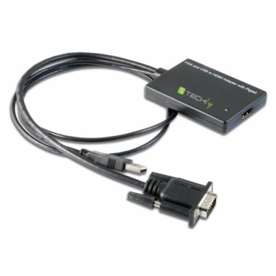 TECHLY 301665 VGA to HDMI converter M/F with USB audio