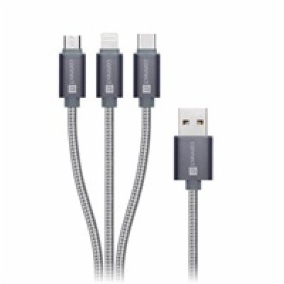 CONNECT IT Wirez 3in1 USB-C & Micro USB & Lightning, silv...