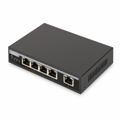 Digitus Gigabit Ethernet PoE Switch 4-portový PoE + 1-por...