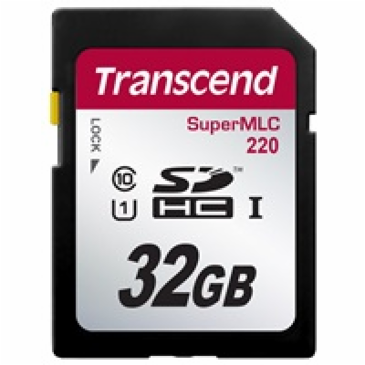 Transcend 32GB SDHC220 (Class 10) UHS-I U1 SuperMLC paměť...