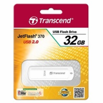 Transcend 32GB JetFlash 370, USB 2.0 flash disk, bílý