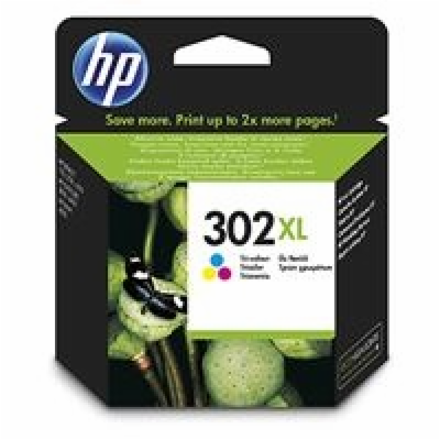 HP 302XL High Yield Tri-color Original Ink Cartridge, , F...