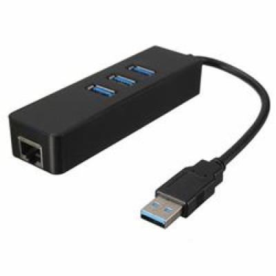 Akyga Hub USB 3.0 3-porty + RJ45