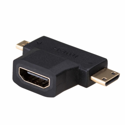 Akyga adaptér HDMI/miniHDMI/microHDMI/cerná