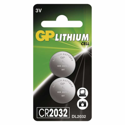 Lithiová knoflíková baterie GP CR2032 - 2Ks