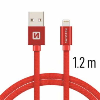 Swissten Datový Kabel Textile Usb / Lightning 1,2 M Červený