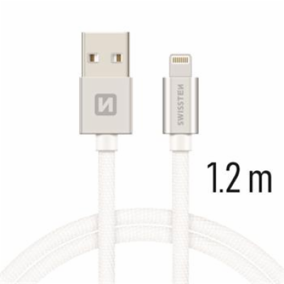 Swissten Datový Kabel Textile Usb / Lightning 1,2 M Stříbrný