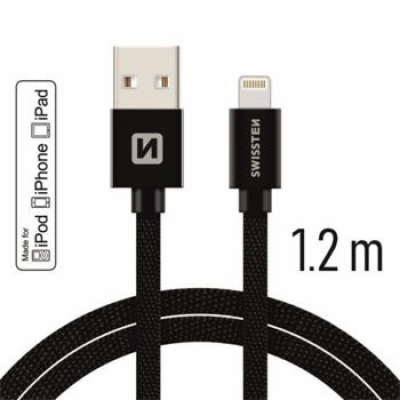 Swissten Datový Kabel Textile Usb / Lightning Mfi 1,2 M Č...