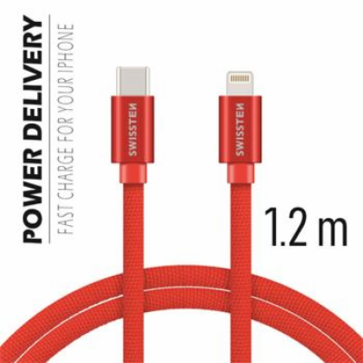 Swissten Datový Kabel Textile USB-C / Lightning 1,2 M Čer...