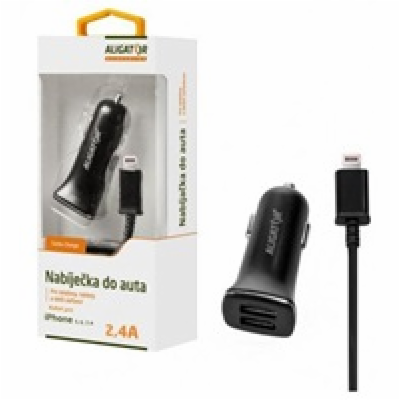 Nabíječka do auta ALIGATOR pro iPh 5/6/7/8 s 2xUSB výstup...