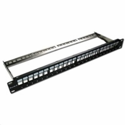 XtendLan Patch panel 19", 24 portů, neosazený, stíněný, č...