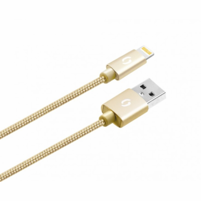 Datový kabel ALIGATOR PREMIUM 2A, Lightning, 1m, zlatý