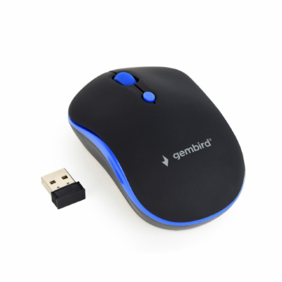 GEMBIRD myš MUSW-4B-03-B, černo-modrá, bezdrátová, USB na...