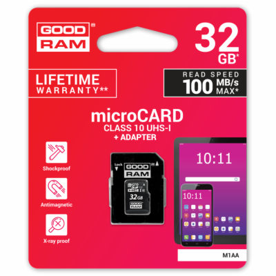 Goodram microSDHC UHS-i 32 GB M1AA-0320R12 SDHC 32GB MICR...