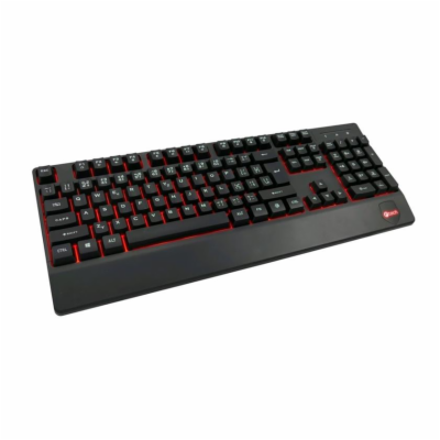 C-TECH Klávesnice KB-104BK, USB, 3 barvy podsvícení, čern...