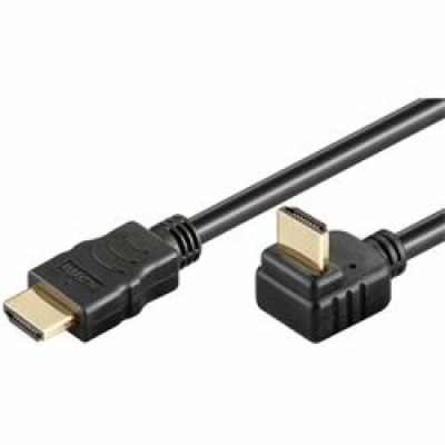 PremiumCord HDMI High Speed+Ethernet kabel, zlacený zahnu...